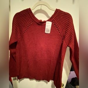 TAGS ON - Forever 21 burgundy sweater top with detail gold zipper in the back